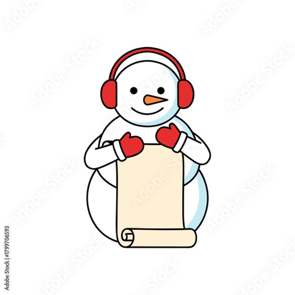 Fototapeta Snowman flat icon reading list
