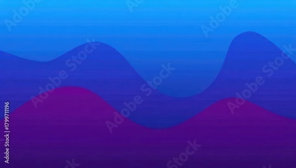 Fototapeta Abstract background with smooth, flowing waves in a blue and purple gradient.
