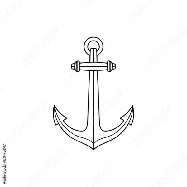 Obraz Classic anchor isolated on, a symbol of stability, hope, and maritime tradition in nautical design