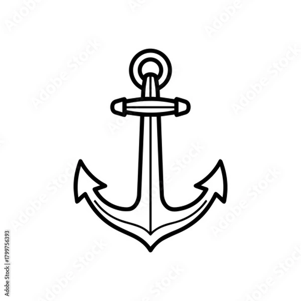 Obraz A sturdy anchor icon isolated on, symbolizing stability, security, and maritime themes