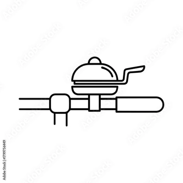 Obraz A bicycle bell on the handlebars, a classic accessory for safe cycling isolated on