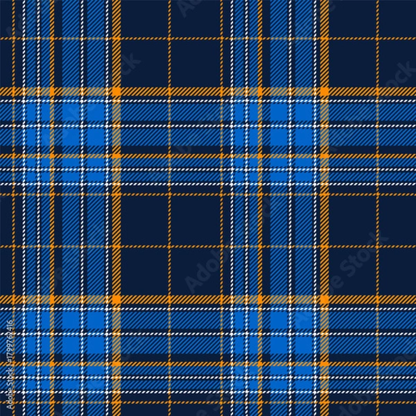 Obraz Modern plaid seamless pattern with orange and deep blue