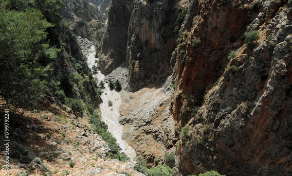 Fototapeta Les gorges d'Aradaina près d'Anopoli dans les Sfakia en Crète