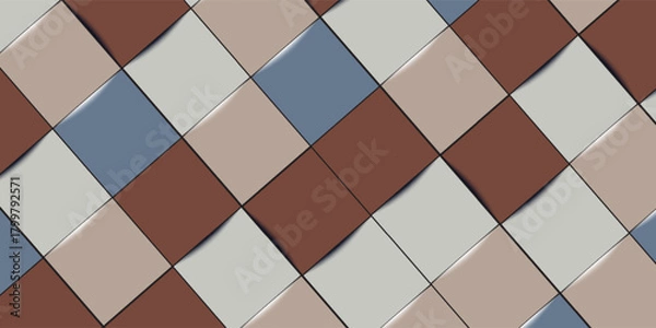 Fototapeta Black and white checkered pattern, Checkerboard seamless pattern. vector illustrations