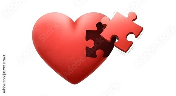 Fototapeta Heart Puzzle Piece Illustration