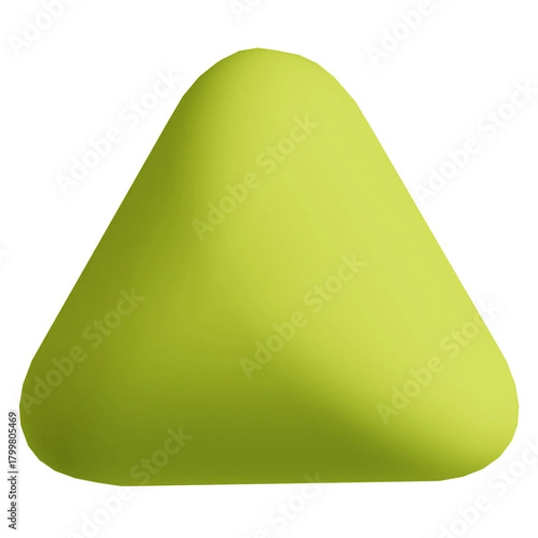 Obraz Abstract 3D Volumetric Rounded Triangle Geometry Isolated Black Background