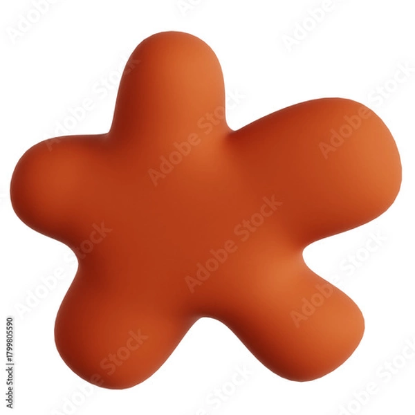 Obraz Cute Soft Orange Abstract 3D Star Shape Rendering Modern Design Element