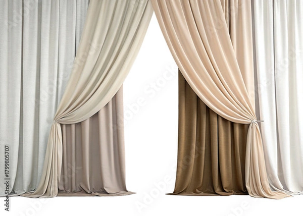 Fototapeta curtains isolated on suitable  background