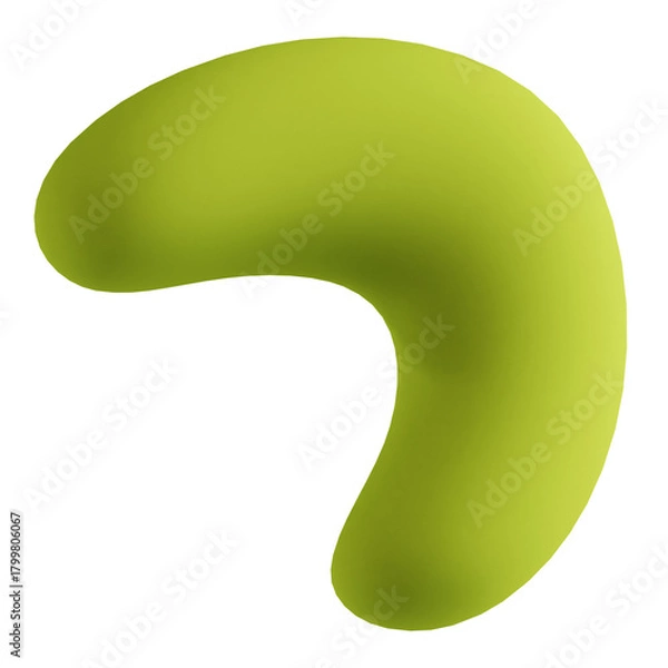 Obraz Abstract Lime Green 3D Liquid Fluid Shape Organic Modern Background Element