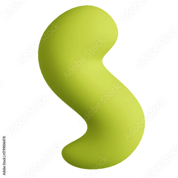 Fototapeta Abstract 3D rendering blob shape lime green modern background element