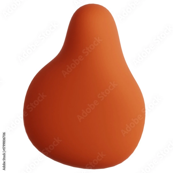 Obraz Smooth Volumetric Orange Droplet Abstract 3D Render Design Element