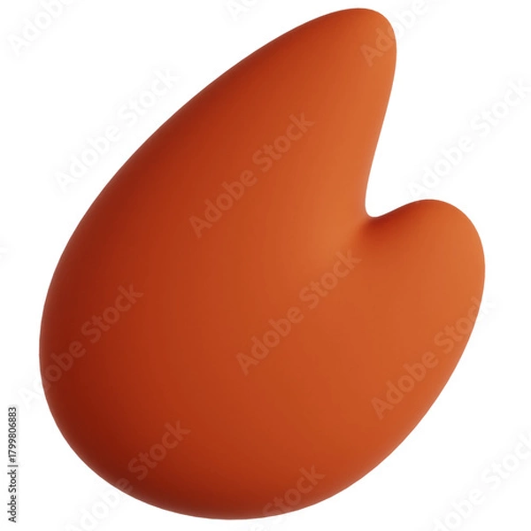 Fototapeta Abstract 3D Fluid Shape Burnt Orange Minimalist Volumetric Design Element