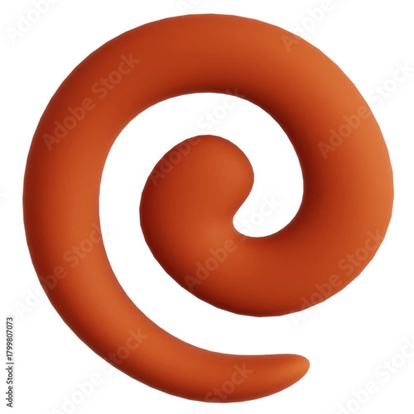 Obraz Abstract Orange Spiral 3D Volute Shape Isolated Element Background