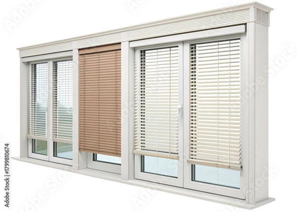 Fototapeta window blinds isolated on suitable  background