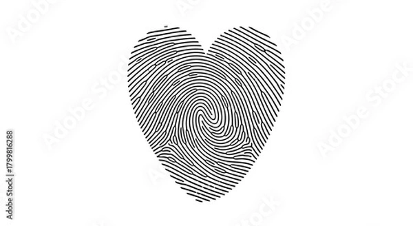 Obraz Fingerprint Heart - Unique Love Symbol