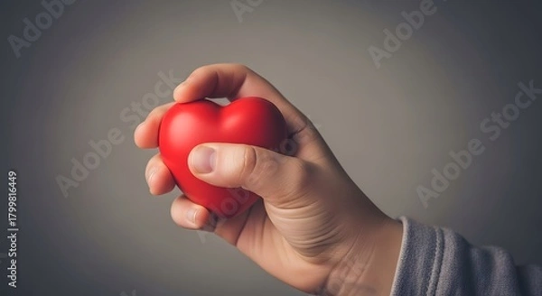 Obraz Hand Holding a Red Heart Shape