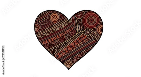 Obraz Ornate Heart with Ethnic Pattern Illustration