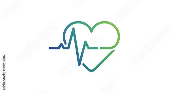 Obraz Heartbeat Line Art with Gradient