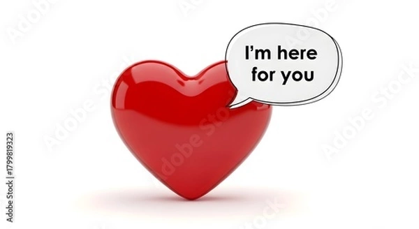Obraz Supportive Heart with "I'm here for you" Message