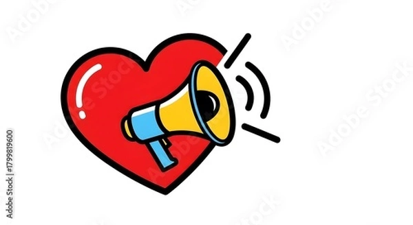 Obraz Heart and Megaphone Illustration