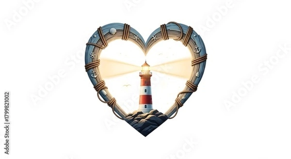 Obraz Heart Lighthouse Illustration
