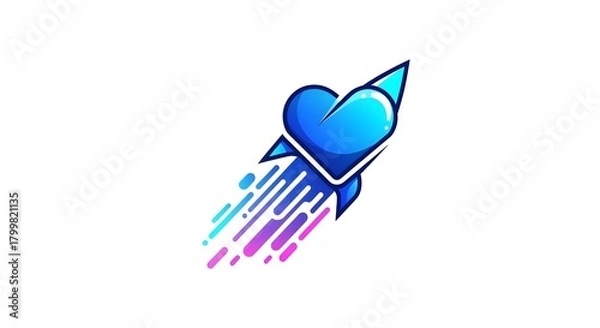 Obraz Heart Rocket Illustration