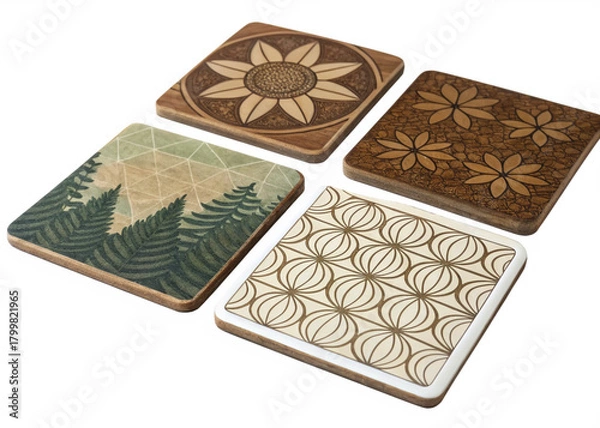 Fototapeta coasters isolated on perfect background 2
