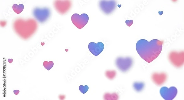 Obraz Gradient Hearts Pattern on White Background