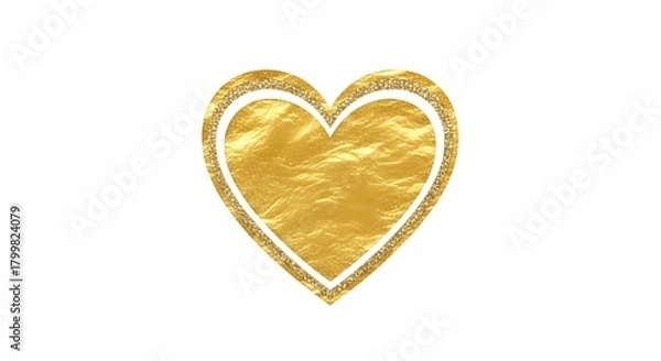 Obraz Elegant Golden Heart with Glitter Border