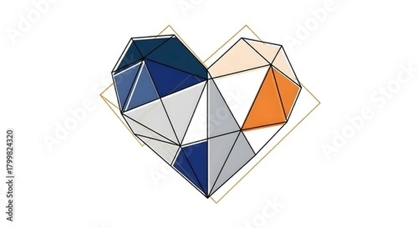 Obraz Geometric Heart with Modern Color Palette
