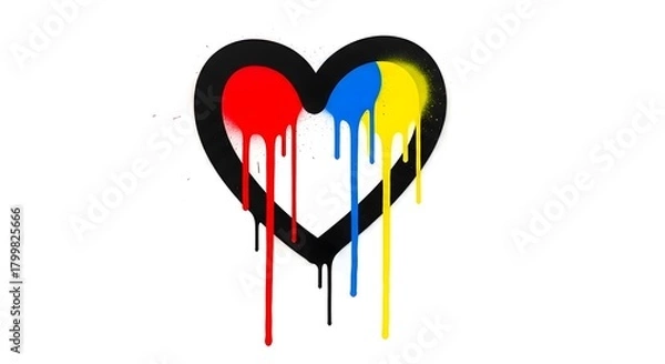 Obraz Dripping Primary Colors Heart