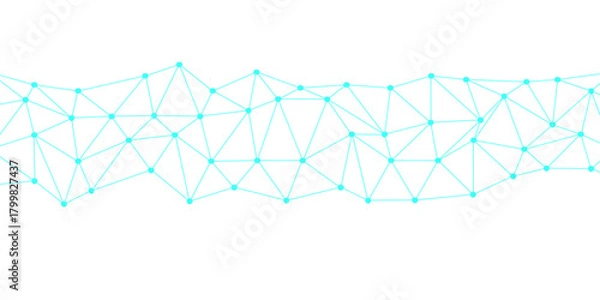 Fototapeta Abstract digital network with interconnected blue nodes and lines on a clean white surface. Network technology background with dots and lines for desktop. BLUE and white geometric background