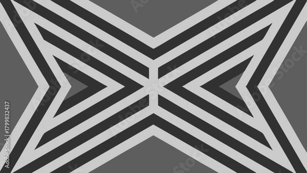 Fototapeta Symmetrical Starburst Pattern of Alternating Black and Light Gray Stripes abstract geometric