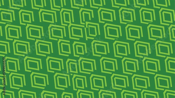 Obraz Vibrant Green Geometric Squares Pattern Repeating Background vector illustration