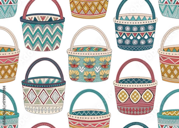 Fototapeta patterned baskets isolated on perfect background 2