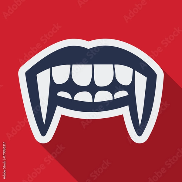 Fototapeta Flat icon with shadow vampire teeth