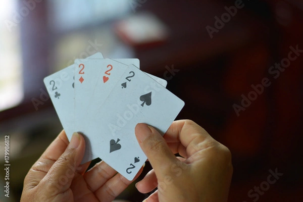 Obraz 2 Spade and 2 heart poker cards.