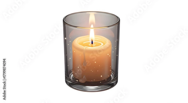 Obraz candle in glass on white background