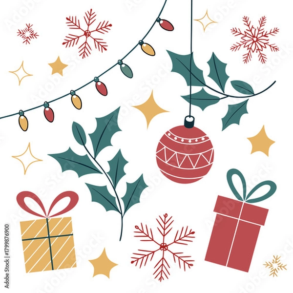 Obraz Christmas Holiday Vector Background Illustration