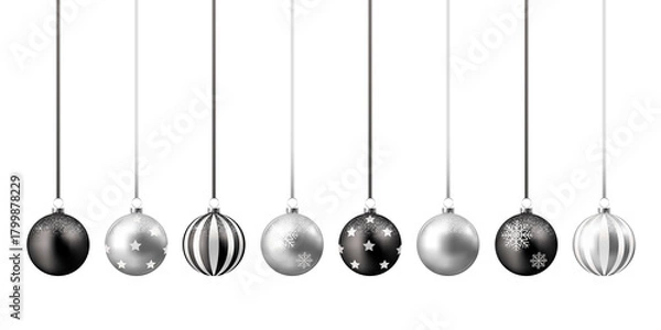 Obraz Silver and black christmas balls	