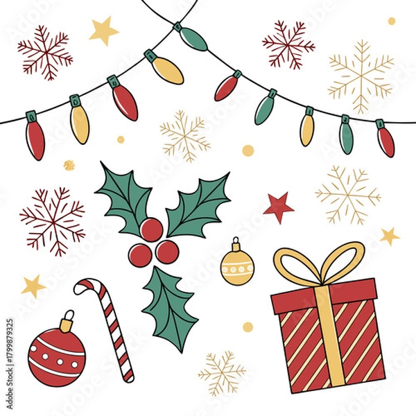 Obraz Christmas Holiday Vector Background Illustration