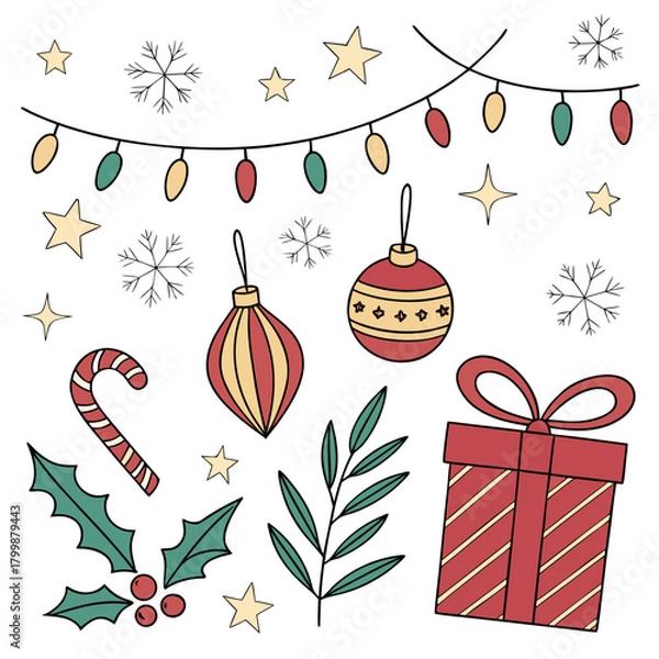 Obraz Christmas Holiday Vector Background Illustration