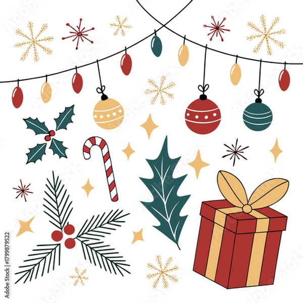 Obraz Christmas Holiday Vector Background Illustration