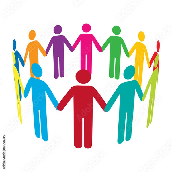 Obraz Vector Circle of Colourful Men