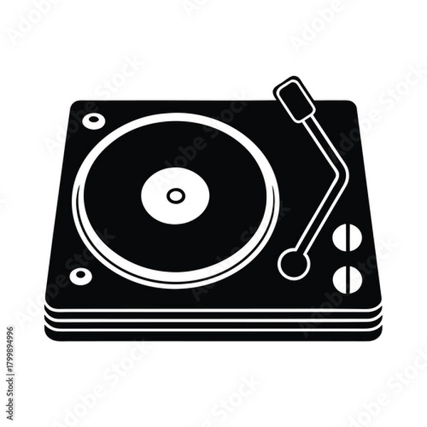 Obraz Icon of DJ Turntable Illustration