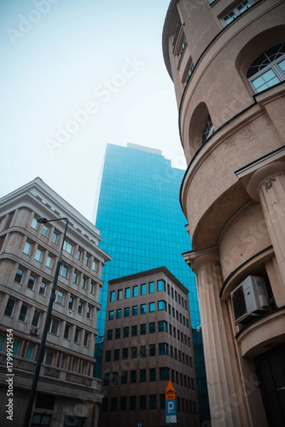 Obraz autumn in the park, street in the city landscape evening autumn 
