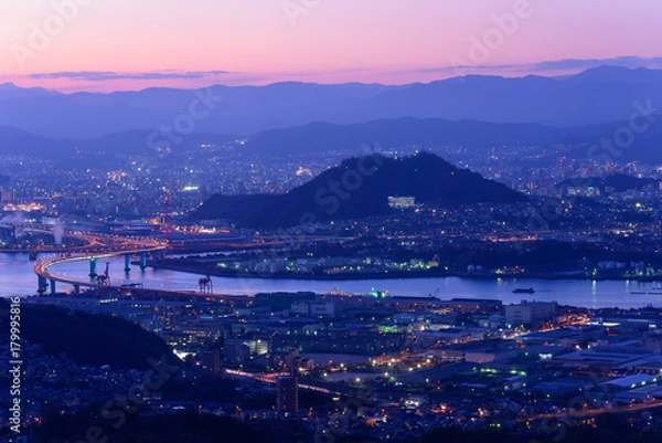 Fototapeta 広島の夜景　愛宕神社からの風景