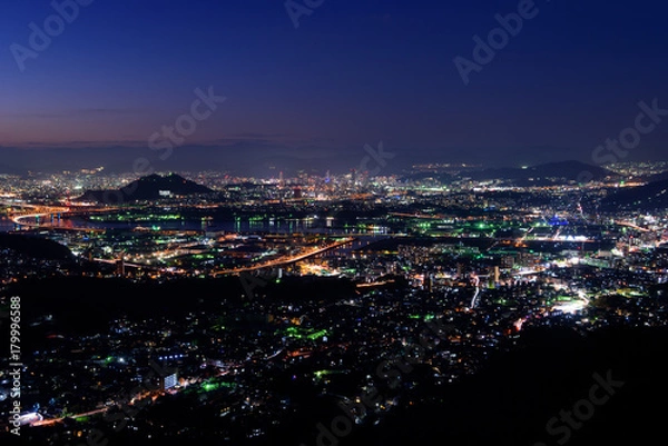 Fototapeta 広島の夜景　愛宕神社からの風景