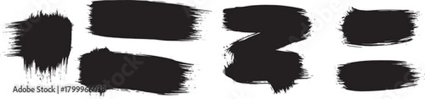 Obraz Abstract black brush strokes textures design elements for creative projects