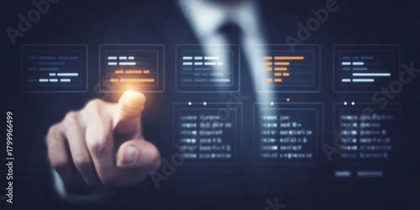 Fototapeta The monitoring program scans unit activity, linking each ray pulse into a structured program for predictive modeling